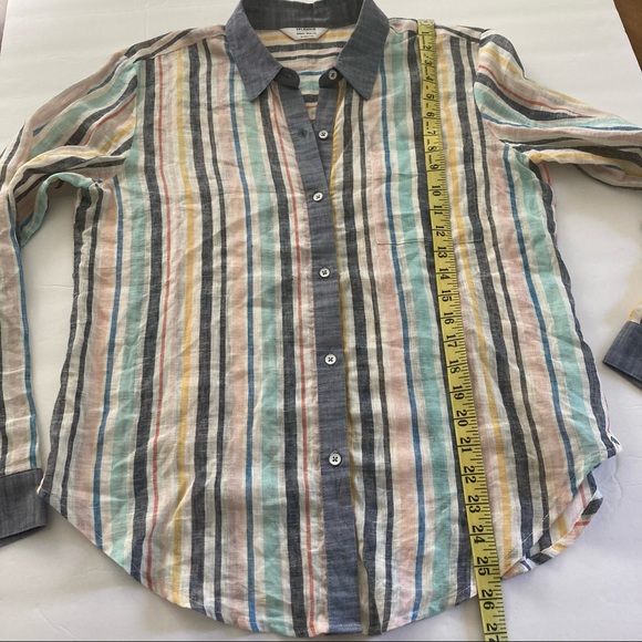 Splendid / Gray Malin striped Linen button down shirt - Picture 14 of 15